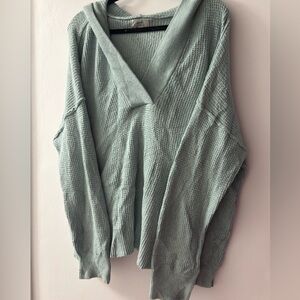 Aerie Waffle V Neck Sweater